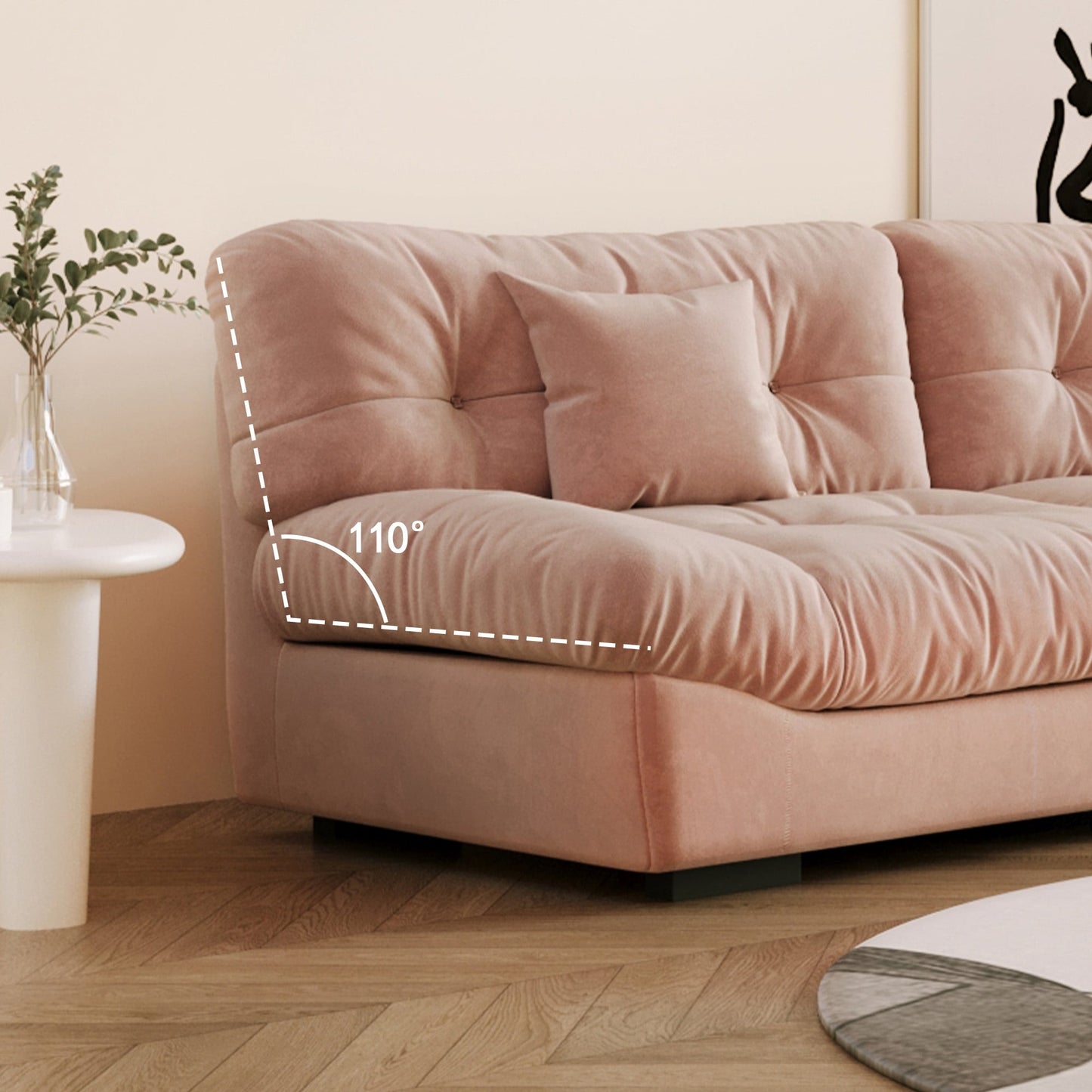 Divano a due posti Minimalism Cloud da 105'' con due cuscini