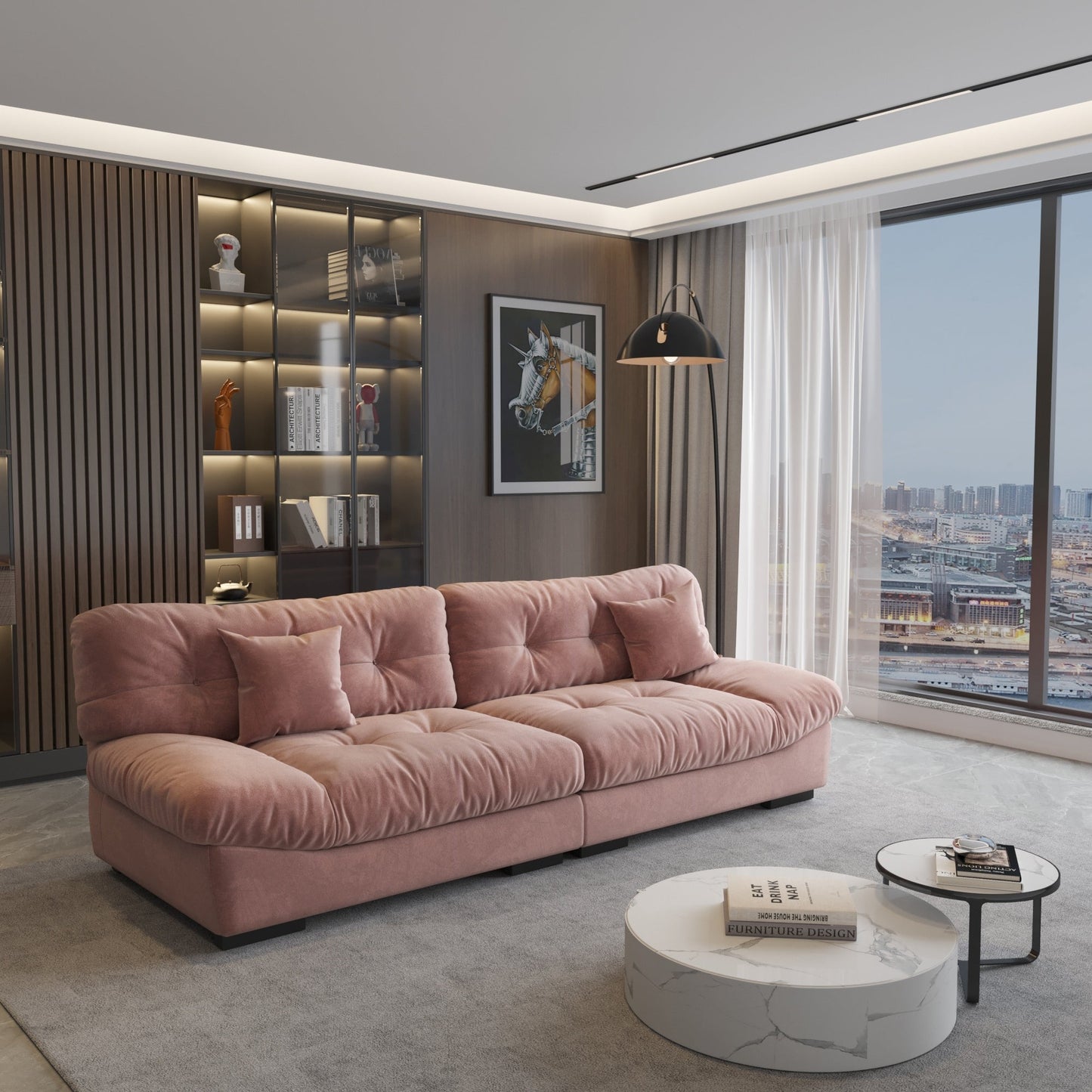 Divano a due posti Minimalism Cloud da 105'' con due cuscini