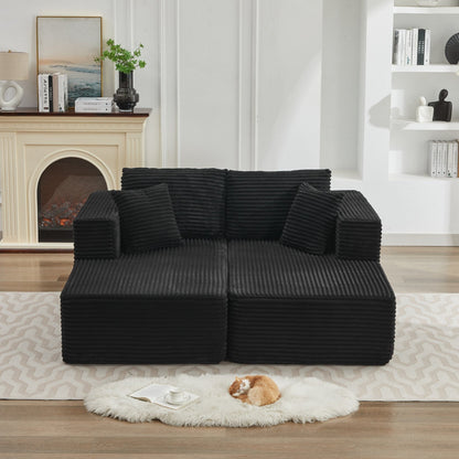 Divano componibile 106 Cloud con doppia chaise longue, divano modulare moderno con seduta profonda per soggiorno, non richiede montaggio