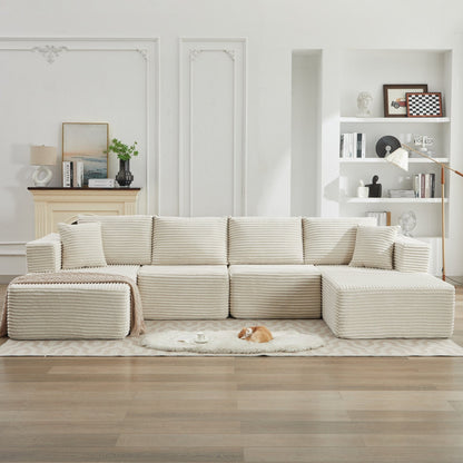 Divano componibile 106 Cloud con doppia chaise longue, divano modulare moderno con seduta profonda per soggiorno, non richiede montaggio