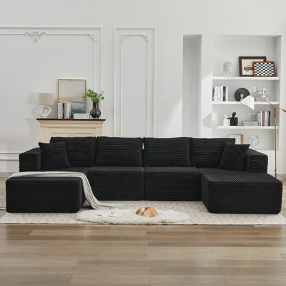 Divano componibile 106 Cloud con doppia chaise longue, divano modulare moderno con seduta profonda per soggiorno, non richiede montaggio