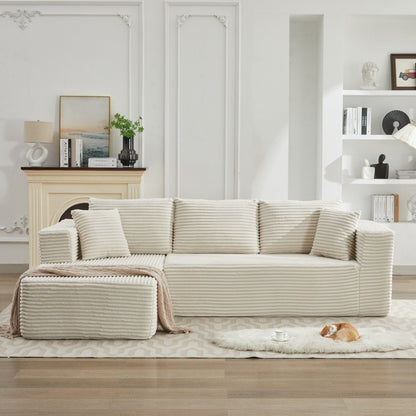 Divano componibile 106 Cloud a forma di L con chaise longue rivolta a sinistra, divano modulare moderno con seduta profonda per soggiorno, non richiede montaggio