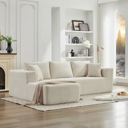 Divano componibile 106 Cloud a forma di L con chaise longue rivolta a sinistra, divano modulare moderno con seduta profonda per soggiorno, non richiede montaggio