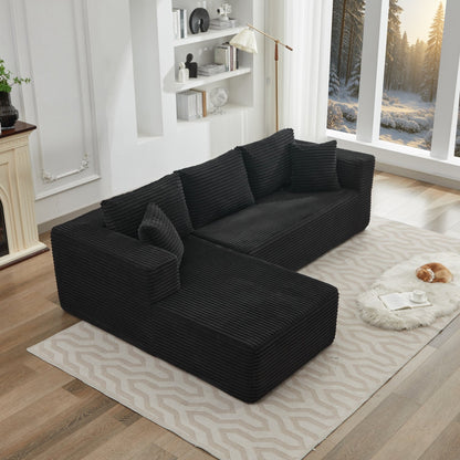 Divano componibile 106 Cloud a forma di L con chaise longue rivolta a sinistra, divano modulare moderno con seduta profonda per soggiorno, non richiede montaggio