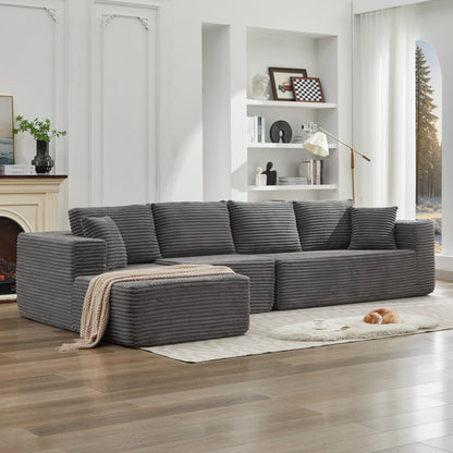 Divano componibile 106 Cloud a forma di L con chaise longue rivolta a sinistra, divano modulare moderno con seduta profonda per soggiorno, non richiede montaggio