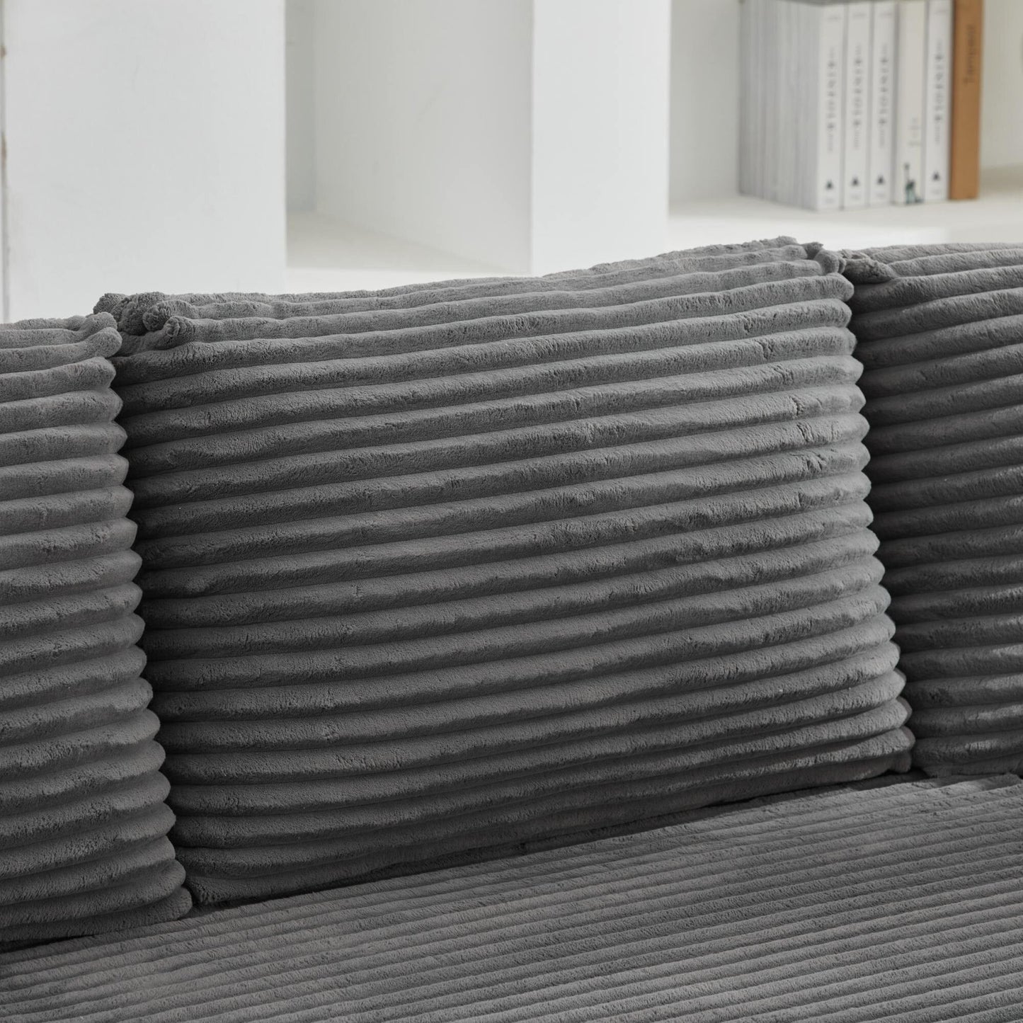 Divano componibile 106 Cloud a forma di L con chaise longue rivolta a destra, divano modulare moderno con seduta profonda per soggiorno, non richiede montaggio