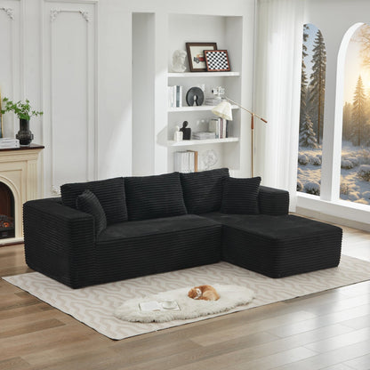 Divano componibile 106 Cloud a forma di L con chaise longue rivolta a destra, divano modulare moderno con seduta profonda per soggiorno, non richiede montaggio