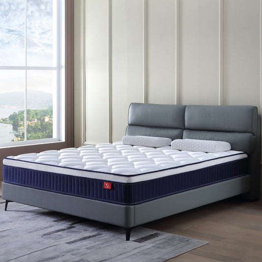 Materasso ibrido a molle insacchettate in memory foam 10/12 Plush in una scatola con memory foam certificato Certipur-US
