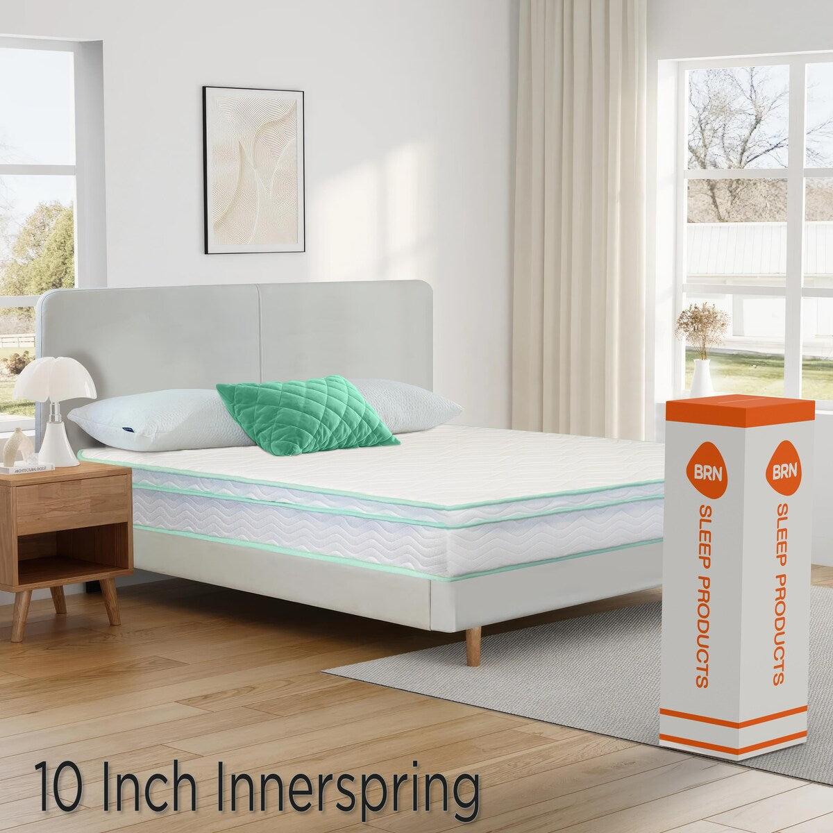 Materasso ibrido a molle insacchettate in memory foam Cool Gel da 10 pollici di BRN