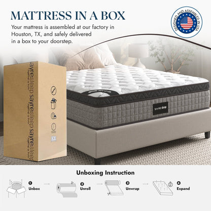 Assemblato negli Stati Uniti - Materasso ibrido 10 Diamond con molle insacchettate e memory foam Cool Gel
