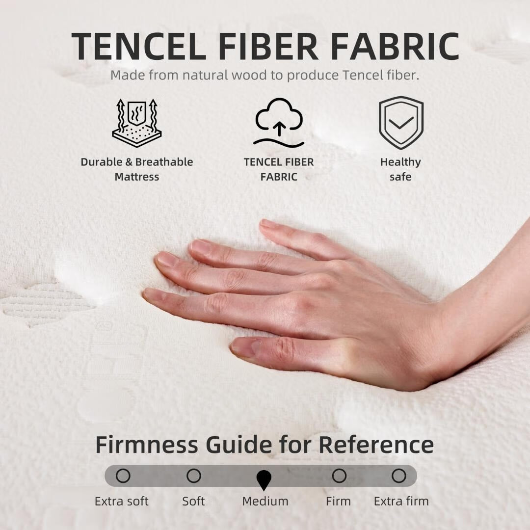 Materasso a molle insacchettate indipendenti in memory foam gel da 10 pollici in una scatola