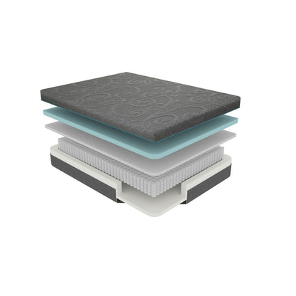 Materasso ibrido in memory foam con infusione di gel California King da 11 pollici, grigio scuro, materasso in una scatola