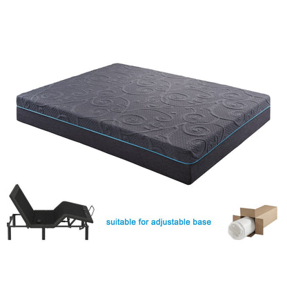 Materasso ibrido in memory foam con infusione di gel per letto matrimoniale da 11 pollici, grigio scuro, materasso in una scatola