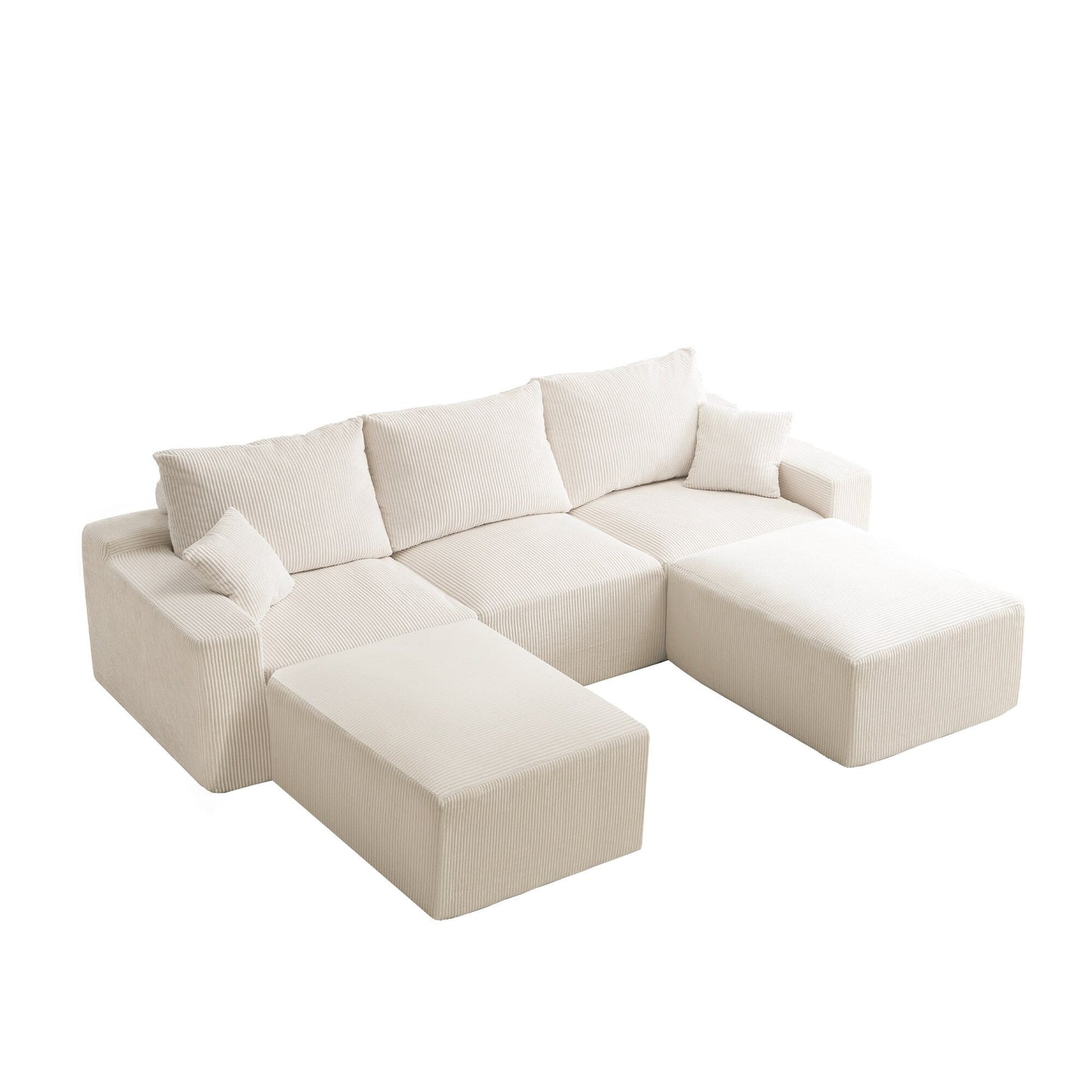 Divano componibile a L da 110, divano a 3 posti con chaise longue e compressione completa