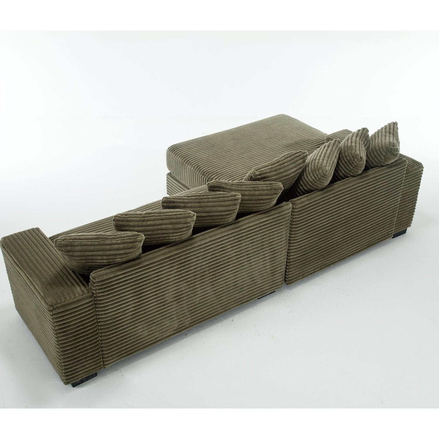 111.4 Divano in flanella verde, elegante scelta di rifugio - compagno ideale per soggiorno, camera da letto, ufficio
