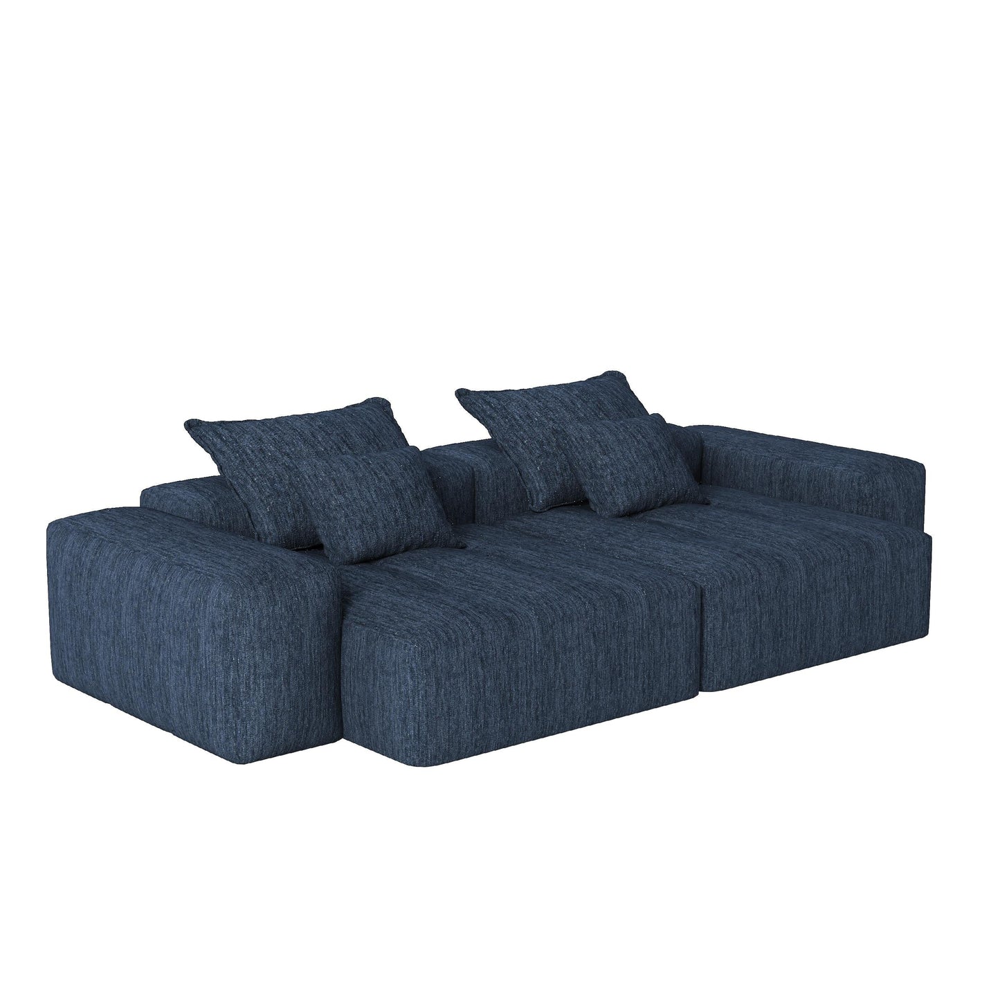 Divano modulare a 4 posti in ciniglia da 113,39 pollici, design trapuntato scintillante, base antiscivolo