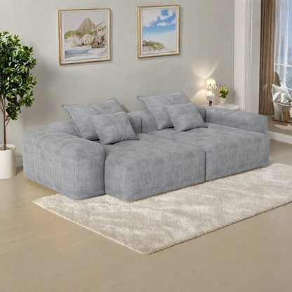 Divano modulare a 4 posti in ciniglia da 113,39 pollici, design trapuntato scintillante, base antiscivolo