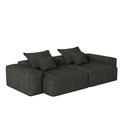 Divano modulare a 4 posti in ciniglia da 113,39 pollici, design trapuntato scintillante, base antiscivolo