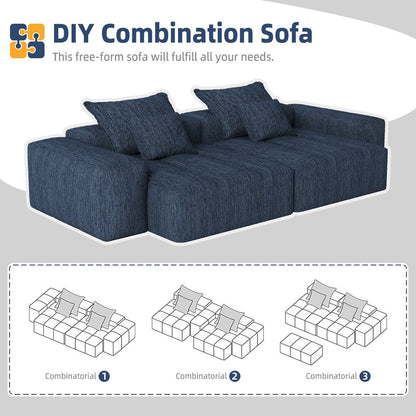 Divano modulare a 4 posti in ciniglia da 113,39 pollici, design trapuntato scintillante, base antiscivolo