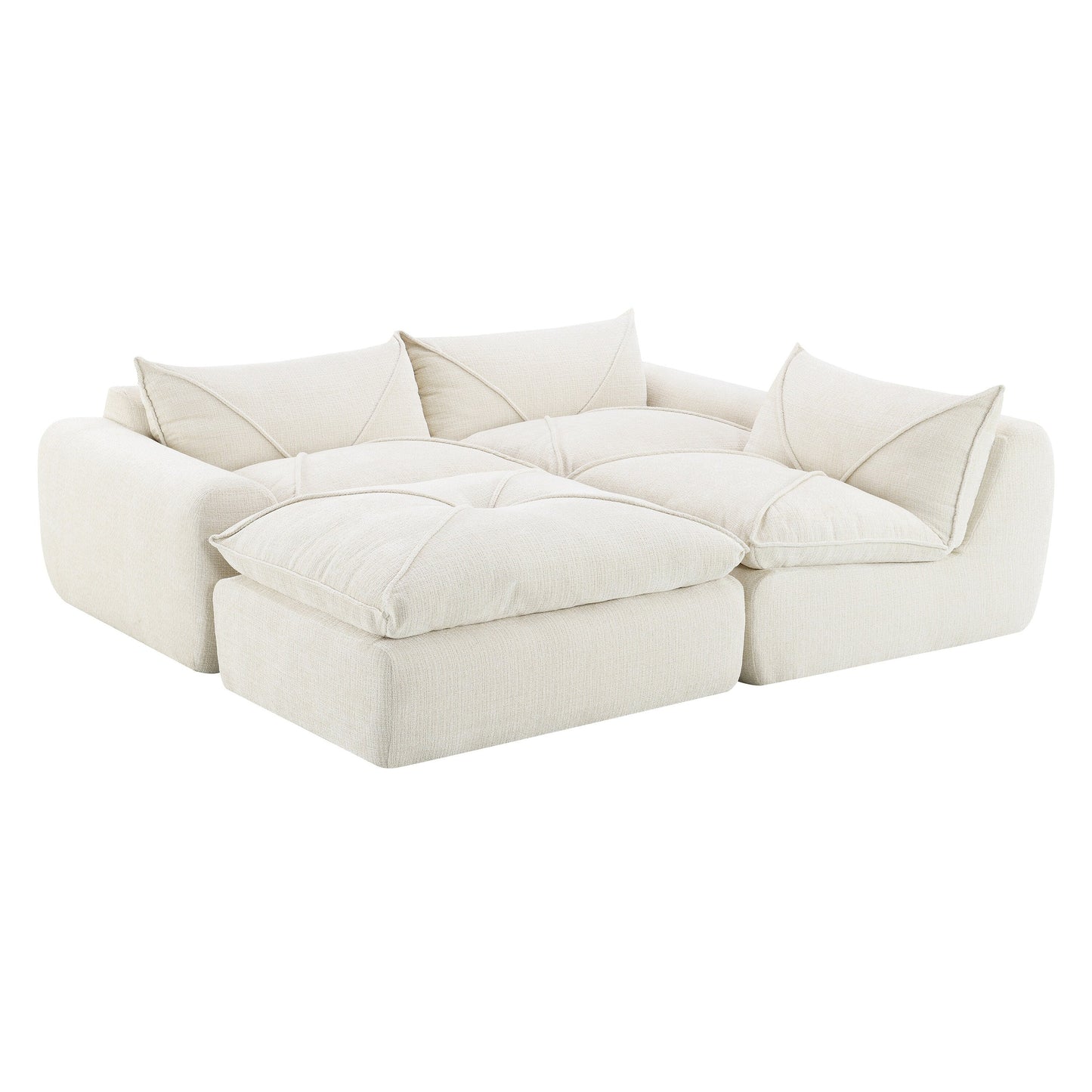 Divano completamente compresso da 116'' con schiuma ad alta densità, nessun assemblaggio richiesto, design senza gambe e senza struttura