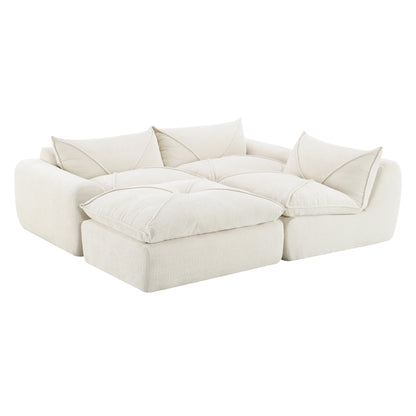 Divano completamente compresso da 116'' con schiuma ad alta densità, nessun assemblaggio richiesto, design senza gambe e senza struttura