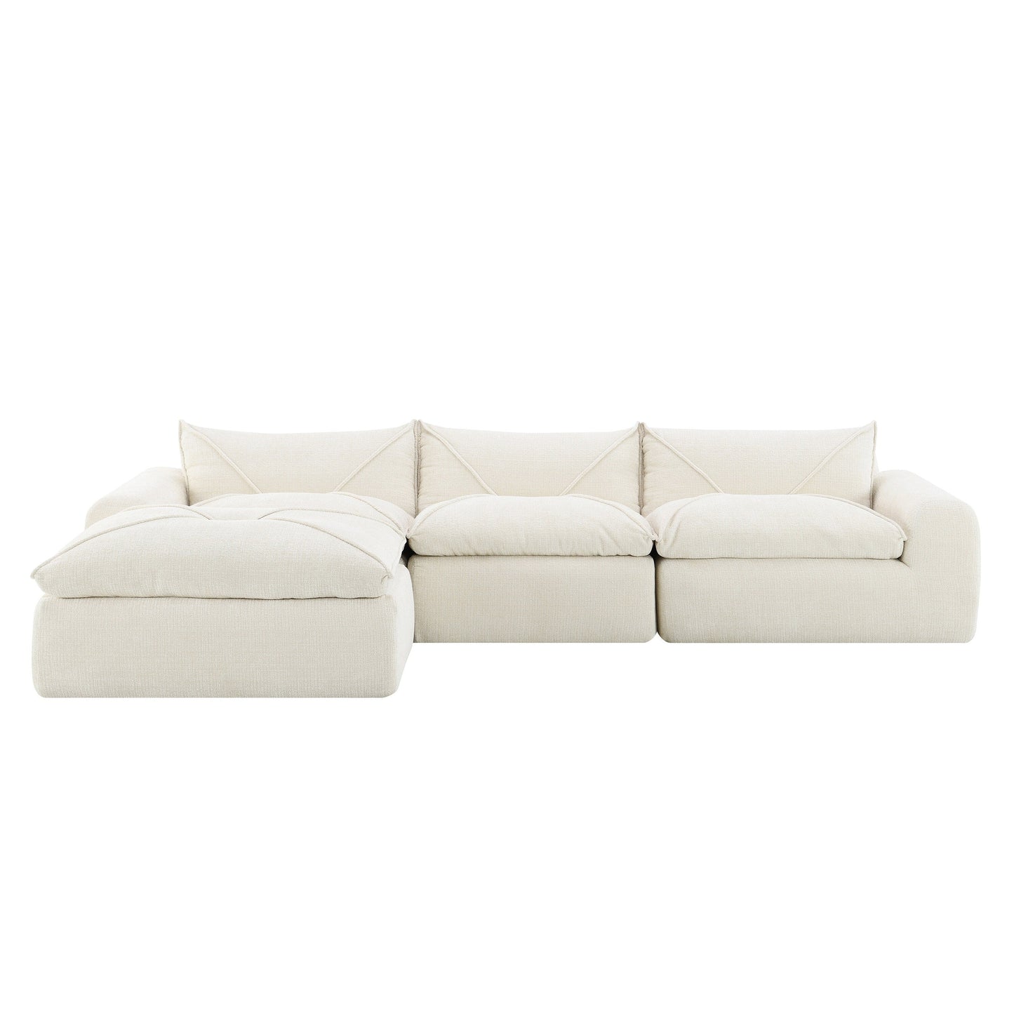 Divano completamente compresso da 116'' con schiuma ad alta densità, nessun assemblaggio richiesto, design senza gambe e senza struttura