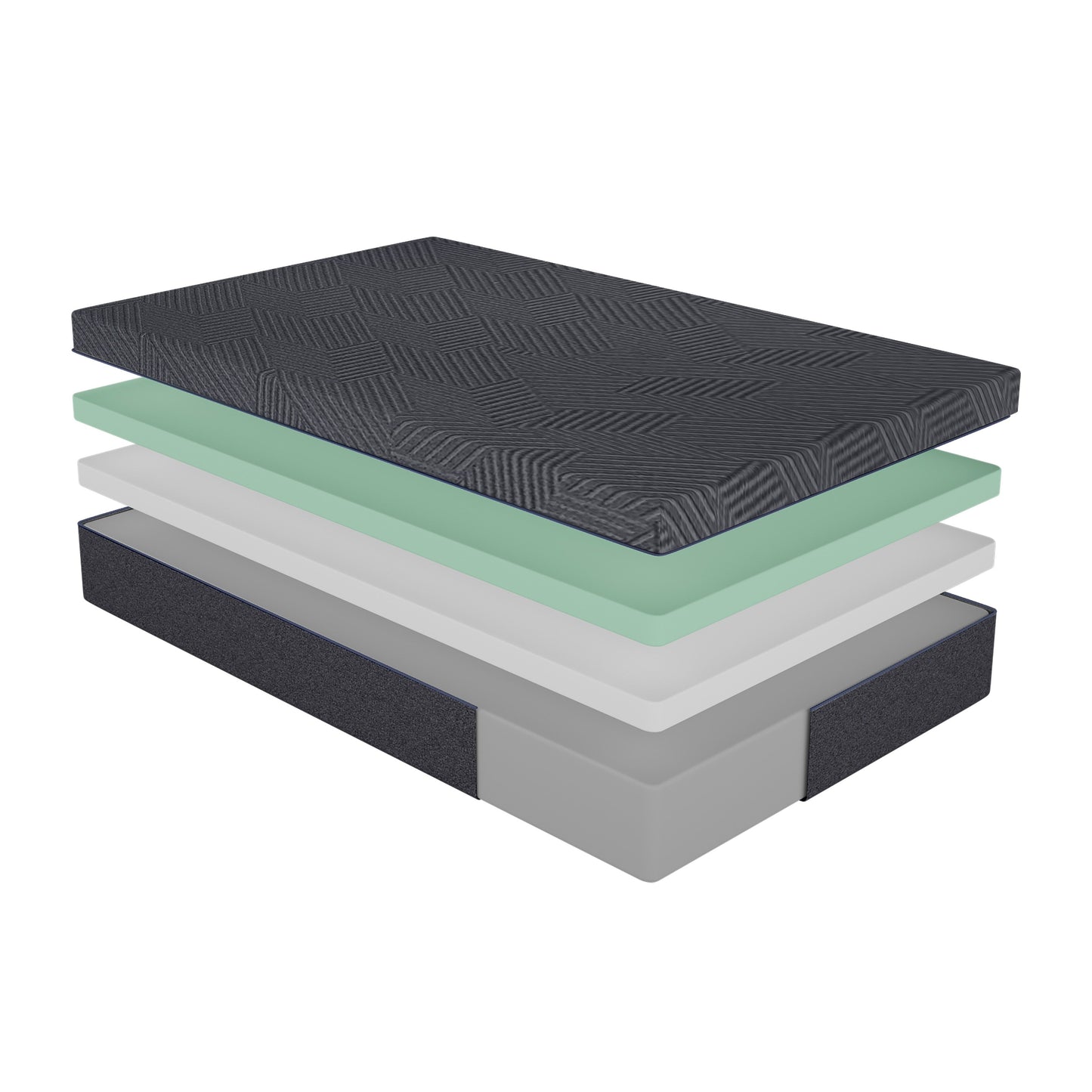 Materasso matrimoniale da 11 pollici in memory foam con infusione di gel al tè verde, grigio, materasso in una scatola