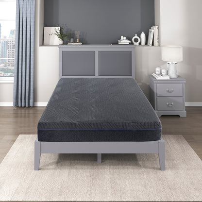 Materasso matrimoniale da 11 pollici in memory foam con infusione di gel al tè verde, grigio, materasso in una scatola