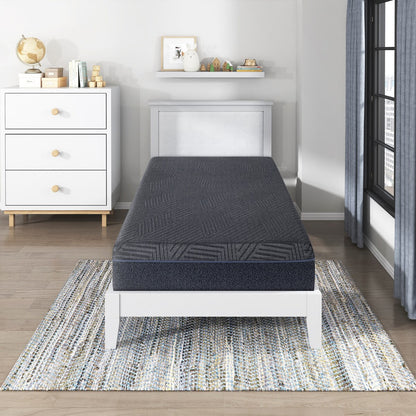 Materasso singolo da 11 pollici, materasso in memory foam con infusione di gel al tè verde, grigio, materasso in una scatola