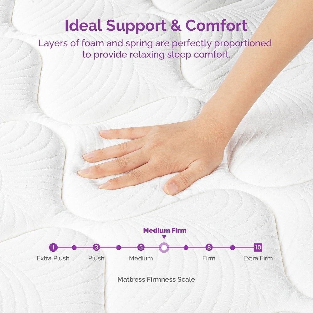 Materasso ibrido da 12 pollici con memory foam e molle, materasso Euro Top in una scatola