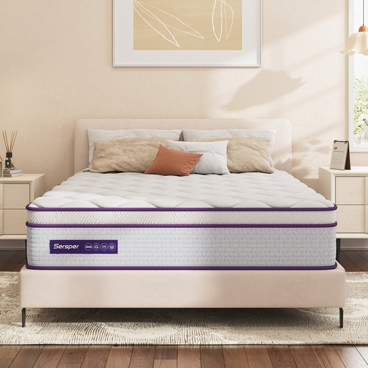 Materasso ibrido Eruo Top da 12 pollici con memory foam e molle, materasso in una scatola