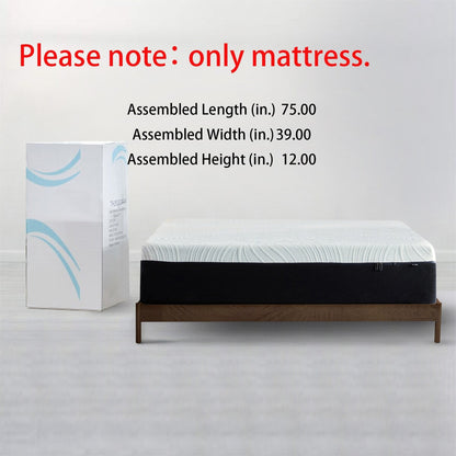 Materasso in memory foam gel da 12 pollici (singolo) - Materasso rinfrescante morbido medio