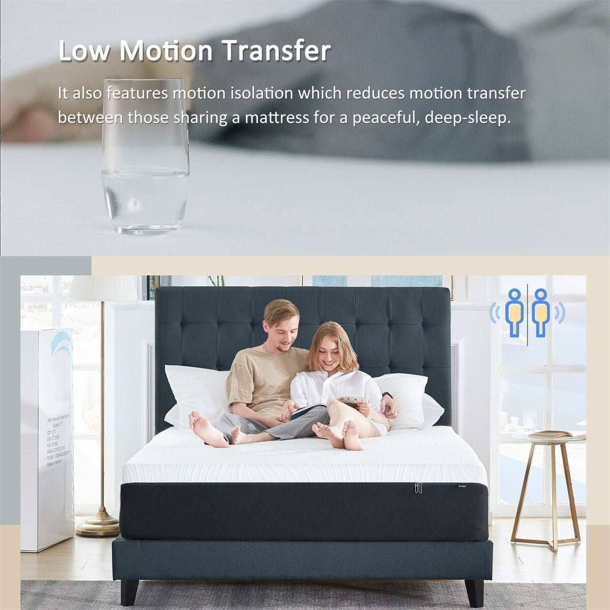 Materasso in memory foam gel da 12 pollici (singolo) - Materasso rinfrescante morbido medio
