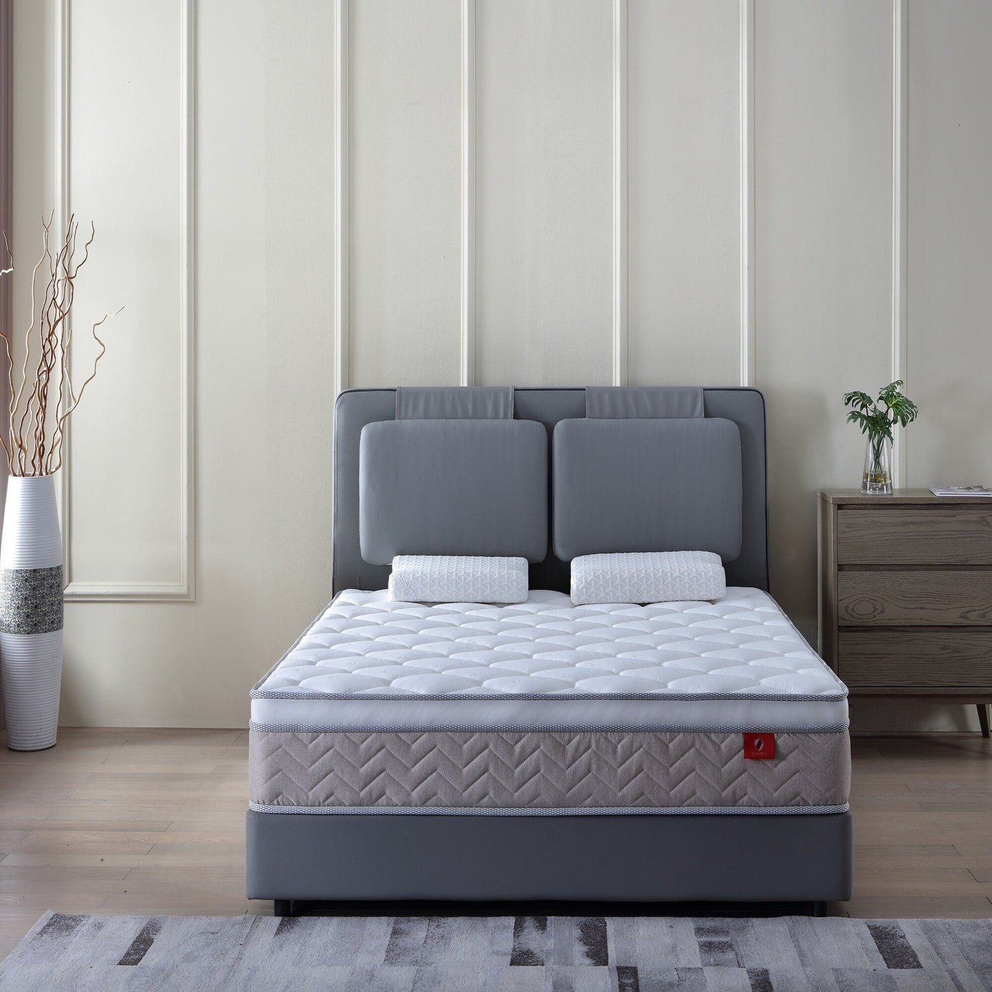 Materasso ibrido da 12 pollici in una scatola, molle insacchettate individuali, rigidità media, materasso in memory foam