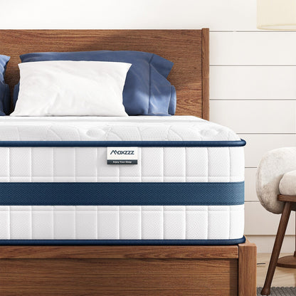 Materasso ibrido King da 12 pollici in scatola con memory foam rinfrescante, molle insacchettate, isolamento del movimento di lusso
