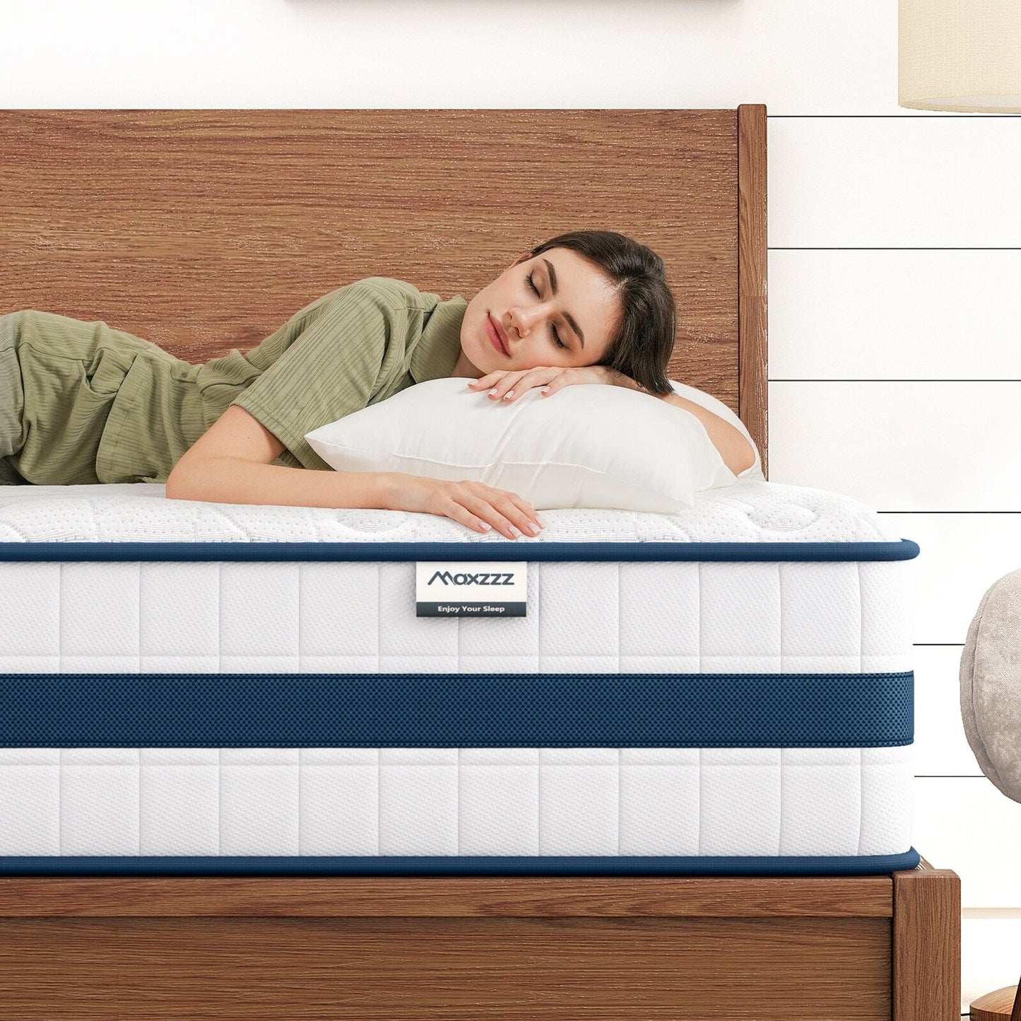 Materasso ibrido King da 12 pollici in scatola con memory foam rinfrescante, molle insacchettate, isolamento del movimento di lusso