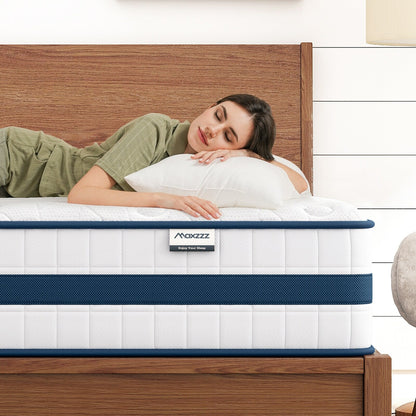 Materasso ibrido King da 12 pollici in scatola con memory foam rinfrescante, molle insacchettate, isolamento del movimento di lusso