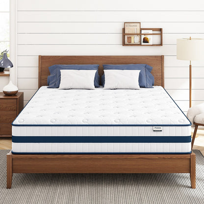 Materasso ibrido King da 12 pollici in scatola con memory foam rinfrescante, molle insacchettate, isolamento del movimento di lusso
