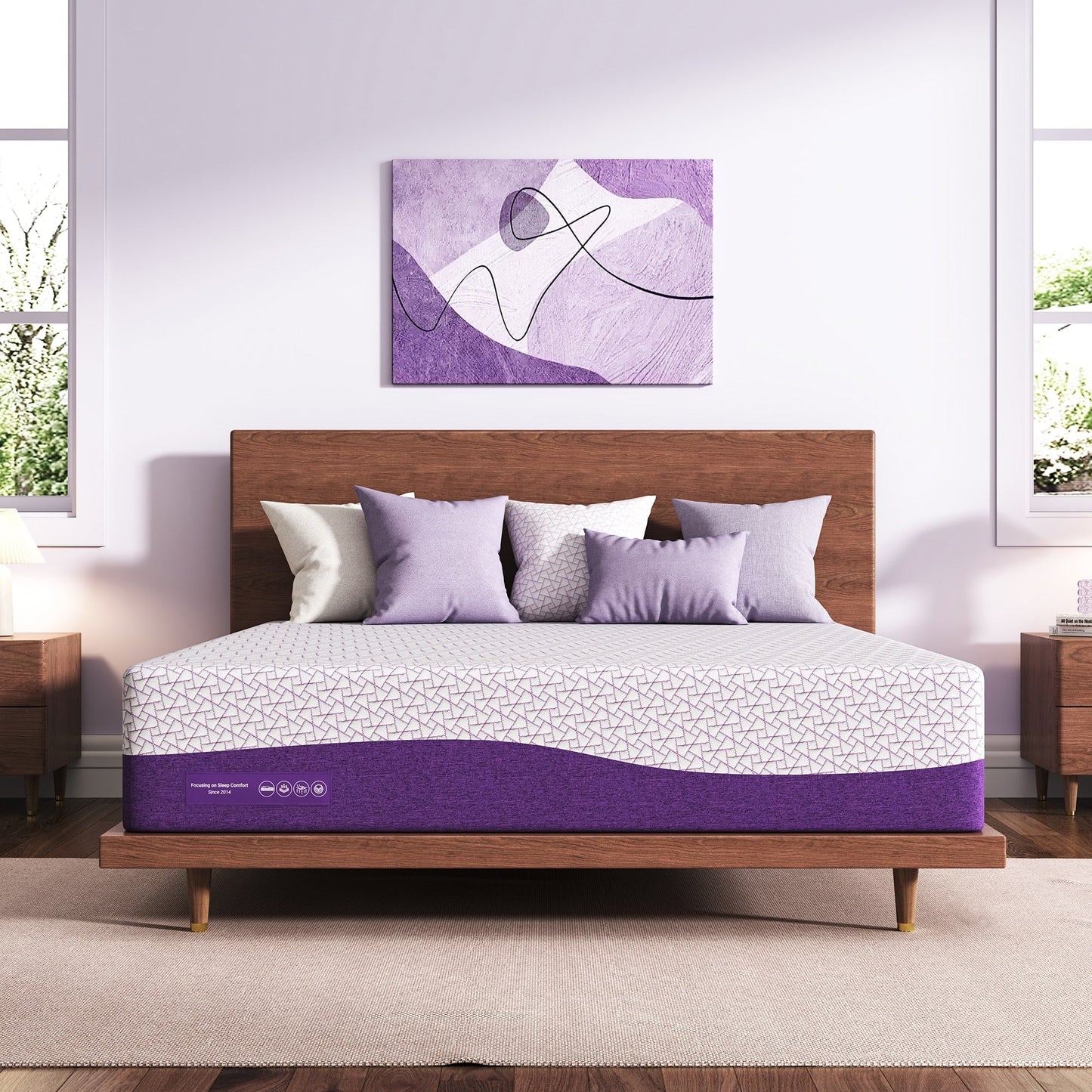 Materasso in memory foam con gel di rame, 12 pollici, di media rigidità, per alleviare la schiena e la pressione - Certificato CertiPUR-US