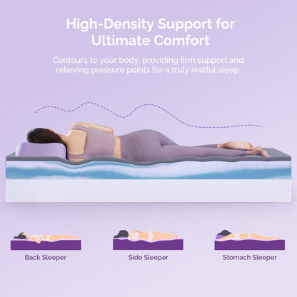 Materasso in memory foam con gel di rame, 12 pollici, di media rigidità, per alleviare la schiena e la pressione - Certificato CertiPUR-US