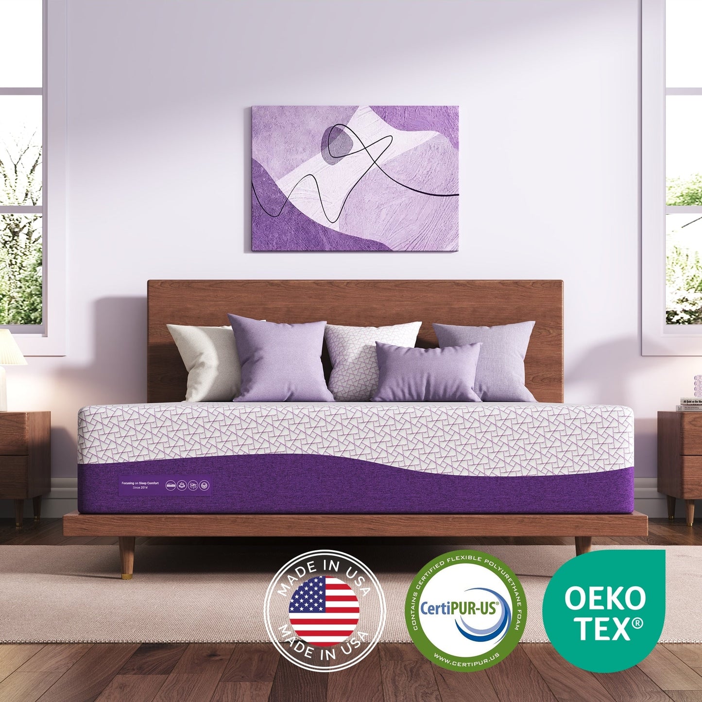 Materasso in memory foam con gel di rame, 12 pollici, di media rigidità, per alleviare la schiena e la pressione - Certificato CertiPUR-US