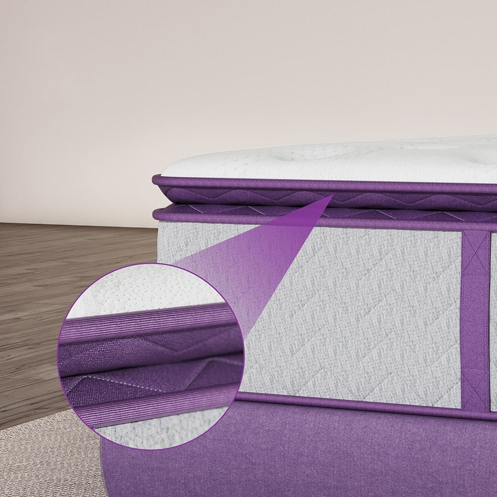 Materasso ibrido in memory foam da 12 pollici per letto matrimoniale e king size - Molle interne insacchettate a 5 zone, isolamento del movimento