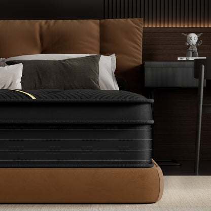 Materasso in memory foam gel medio da 12 pollici con materasso ibrido a molle insacchettate