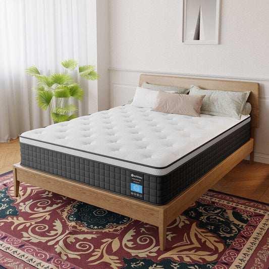 Materasso ibrido da 12 pollici in una scatola con memory foam in gel, sollievo dal mal di schiena e raffreddamento, supporto medio-rigido