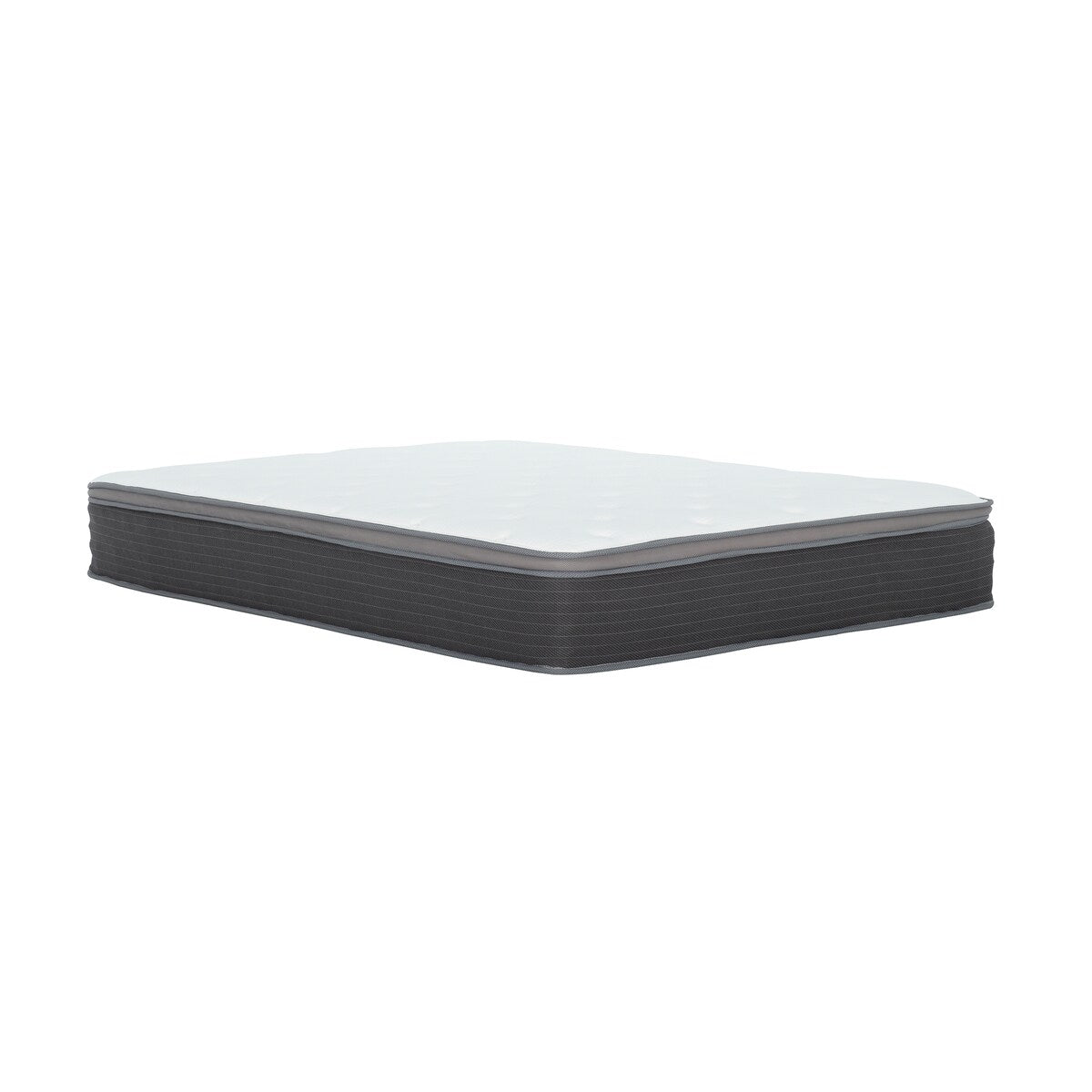 Materasso ibrido a molle insacchettate King Size da 12 pollici, letto in una scatola, materasso in memory foam con gel Euro Top, bianco/grigio