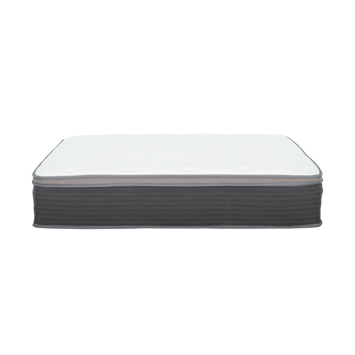 Materasso ibrido a molle insacchettate King Size da 12 pollici, letto in una scatola, materasso in memory foam con gel Euro Top, bianco/grigio