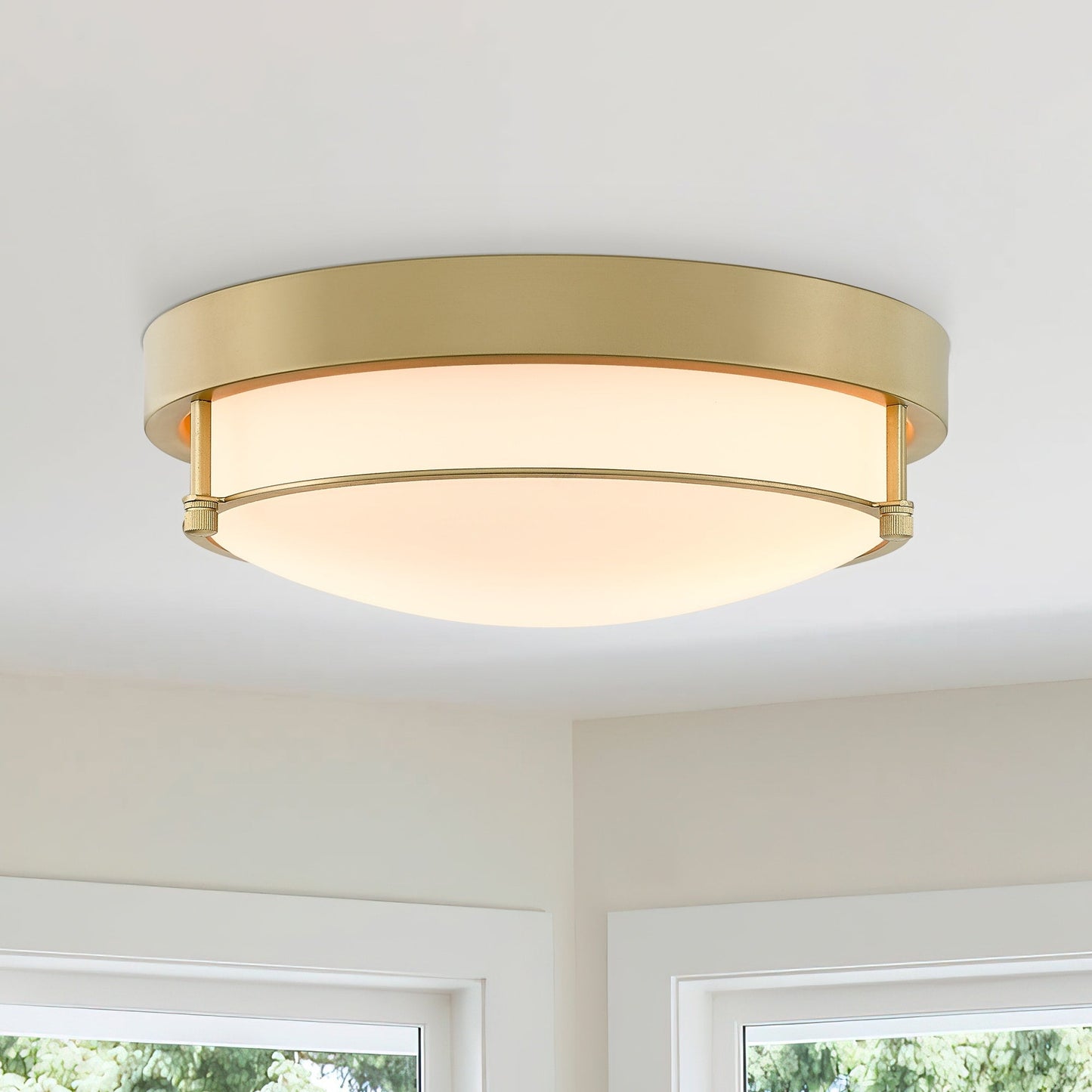 Lampada da soffitto moderna a 2 luci da 12 pollici, montaggio a filo