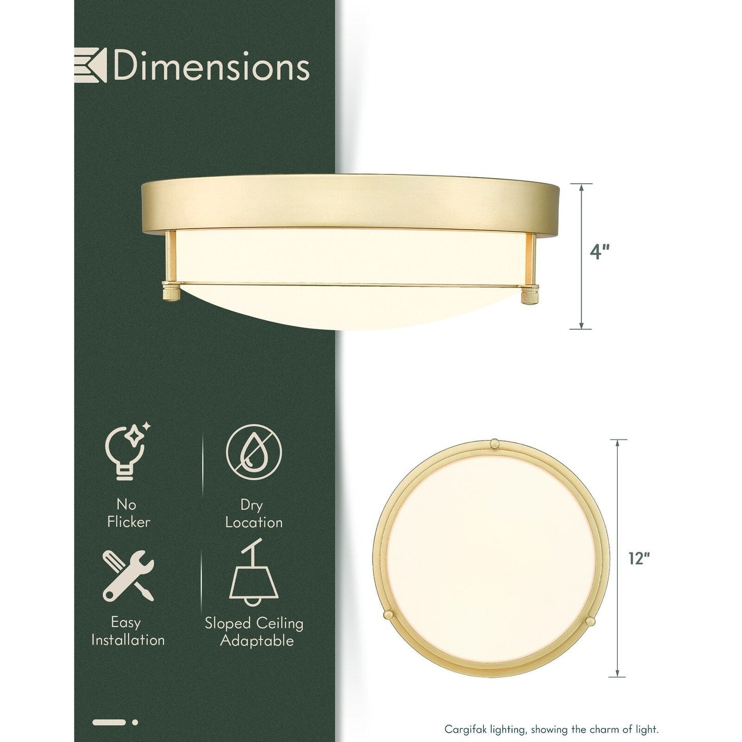 Lampada da soffitto moderna a 2 luci da 12 pollici, montaggio a filo