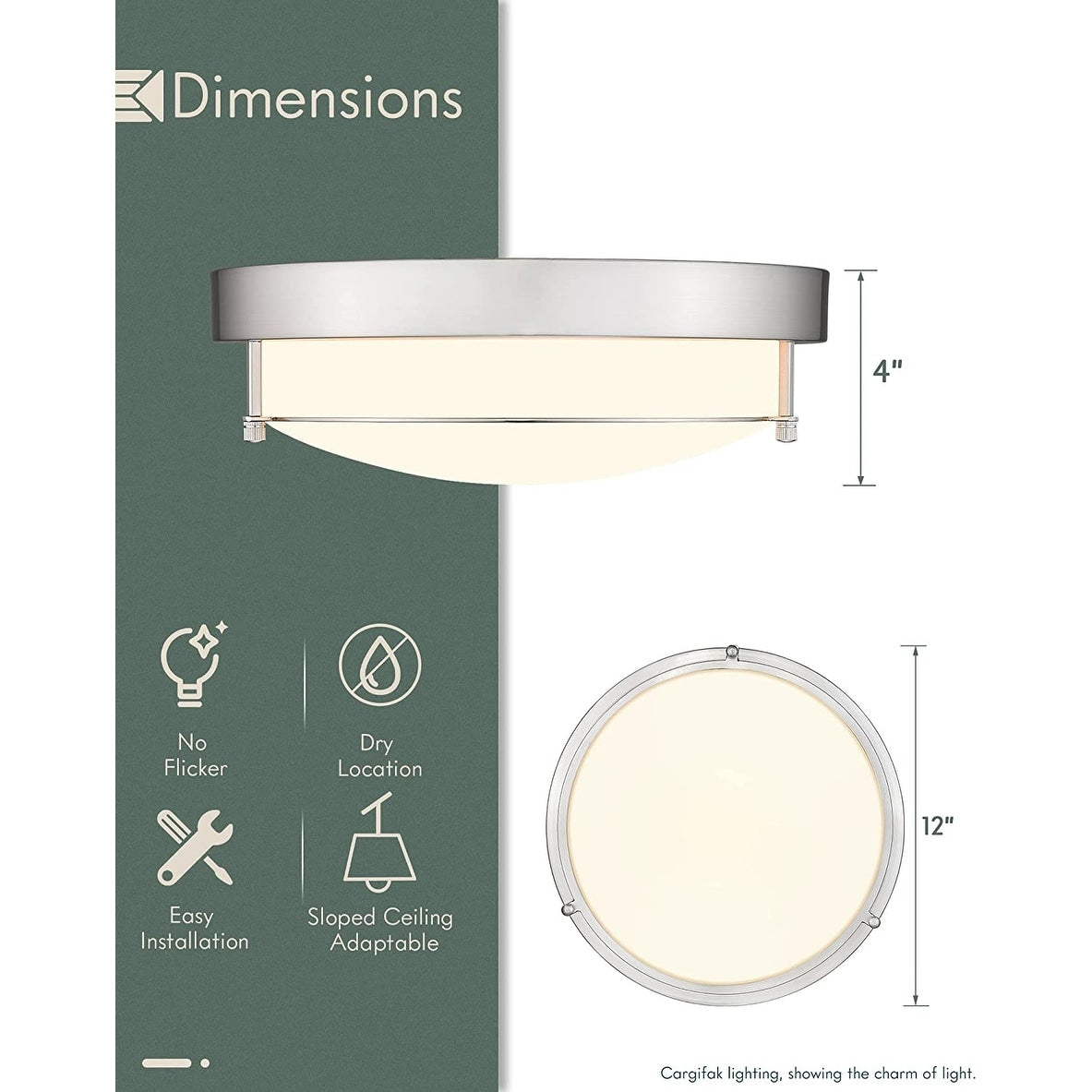 Lampada da soffitto moderna a 2 luci da 12 pollici, montaggio a filo