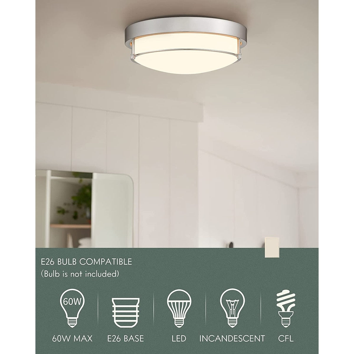 Lampada da soffitto moderna a 2 luci da 12 pollici, montaggio a filo